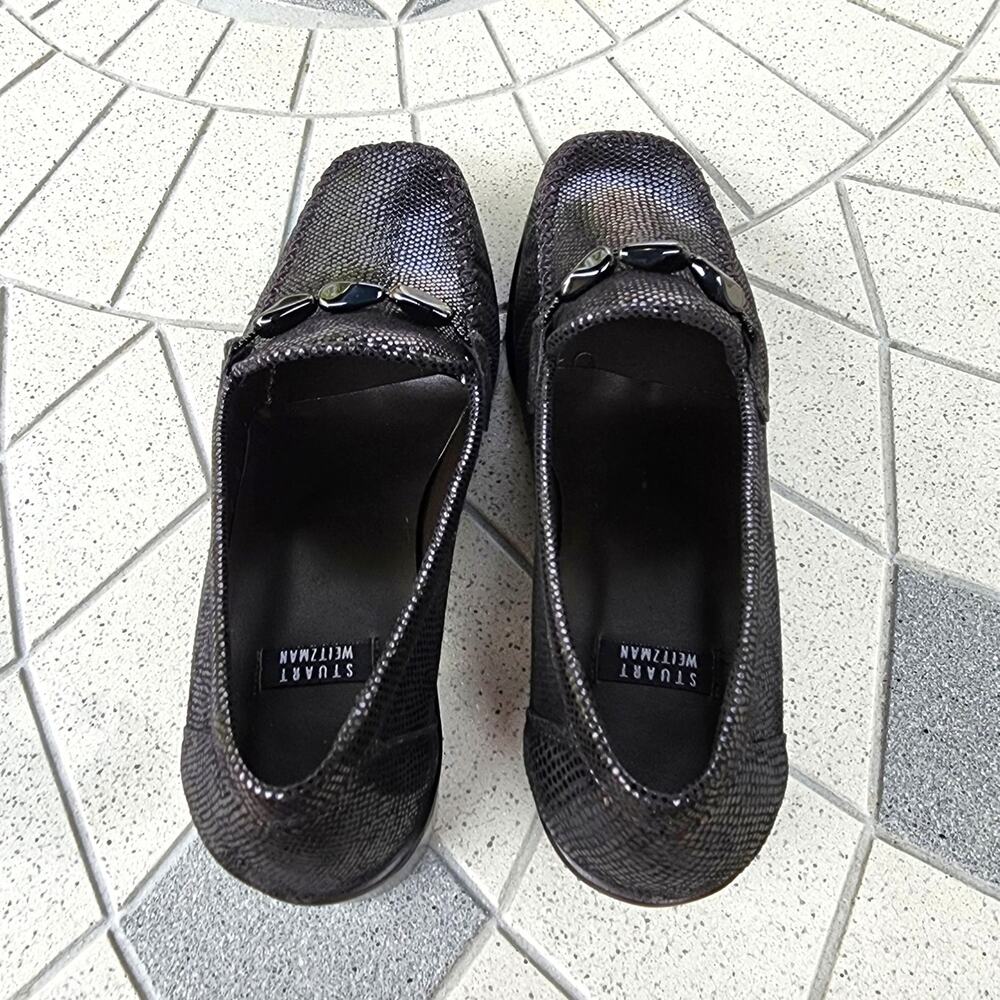 Stuart Weitzman Embellished Textured Patent Leath… - image 7